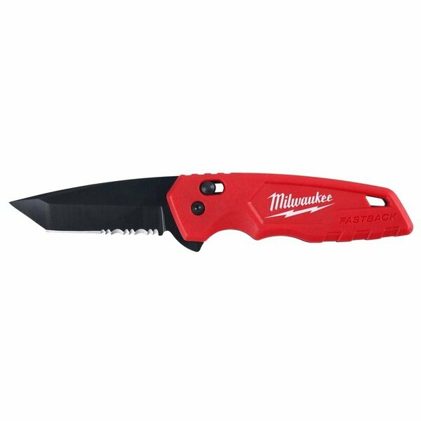 Fastback Milwaukee Series Utility Knife, 3 in L Blade, Stainless Steel Blade, Contour-Grip Handle, Red Handle 48-22-1530
